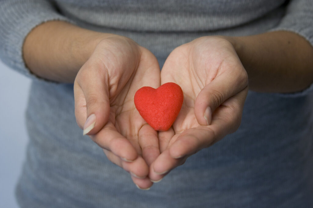 picture of woman's hands holding a heart